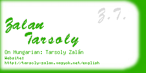 zalan tarsoly business card